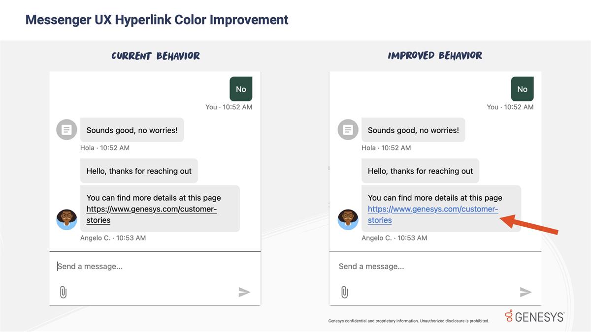 Messenger UX Hyperlink Color Improvement